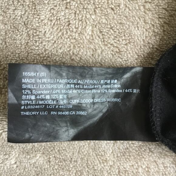 Theory Black Midi Sleeveless Pima Cotton Modal blend Shirt Dress Sz S - Picture 6 of 7